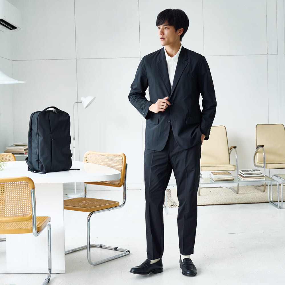 ワークマン2点・ソロテックス(R) プレミアムスーツ ・ジャケットMパンツS Workman] High quality SOLOTEX used, the best business suit